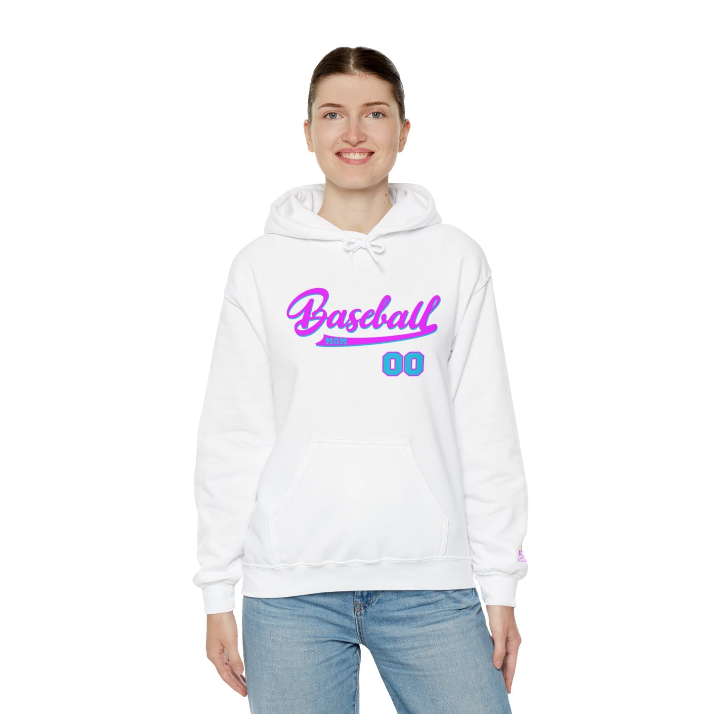 King Drip 27 MOM DRIP Custom Baseball Mom Hooded Sweatshirt - Unisex Heavy Blendâ„¢