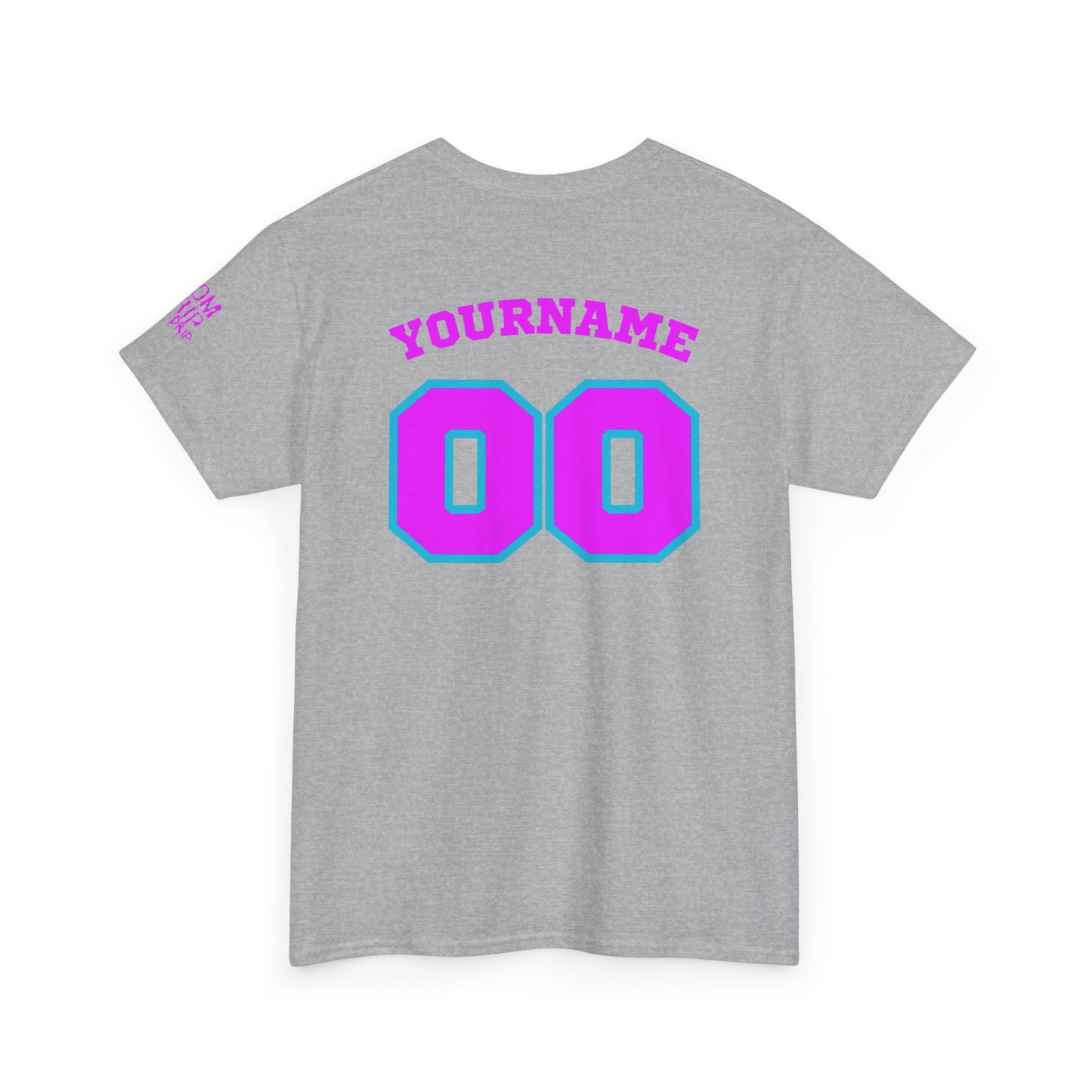 King Drip 27 Baseball Mom Custom T-Shirt - Custom Name & Number Unisex Heavy Cotton Shirt
