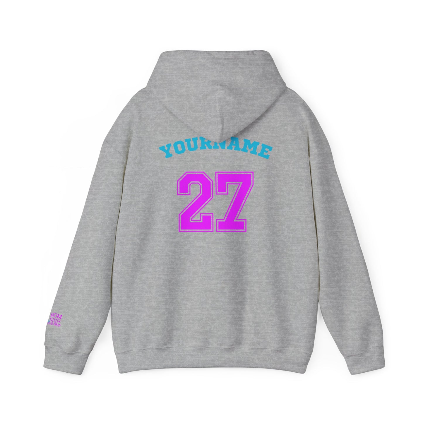 King Drip 27 MOM DRIP Custom Baseball Mom Hooded Sweatshirt - Unisex Heavy Blend™