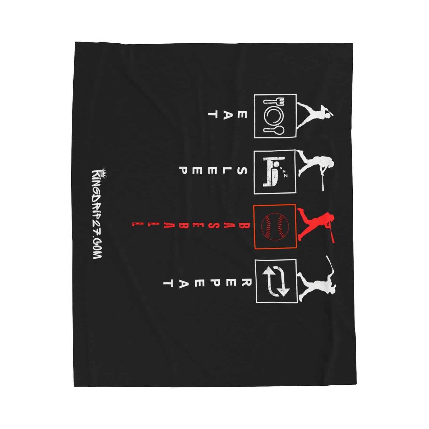 Plush Blanket King Drip 27 Velveteen Plush Blanket "Baseball Repeat" Edition