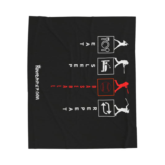 Plush Blanket King Drip 27 Velveteen Plush Blanket "Baseball Repeat" Edition