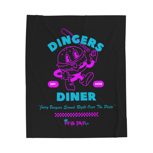 King Drip 27 Retro Diner Plush Blanket - Cozy Velveteen Throw