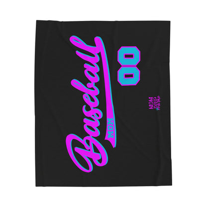 King Drip 27 Personalized Number Baseball Mom Velveteen Plush Blanket