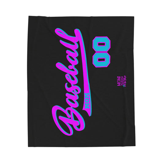 King Drip 27 Personalized Number Baseball Mom Velveteen Plush Blanket