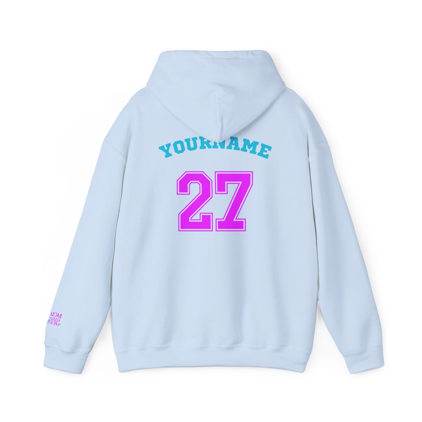 King Drip 27 MOM DRIP Custom Baseball Mom Hooded Sweatshirt - Unisex Heavy Blend™