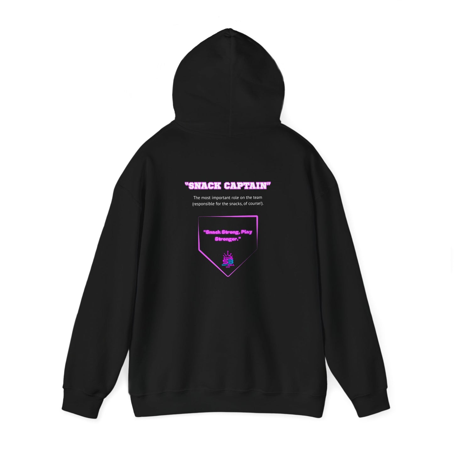 King Drip 27 Softball Drip "SNACK CAPTAIN" Unisex Heavy Blend™ Hooded Sweatshirt - Snack Strong Play Strong