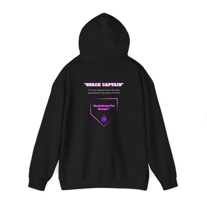 King Drip 27 Softball Drip "SNACK CAPTAIN" Unisex Heavy Blend™ Hooded Sweatshirt - Snack Strong Play Strong