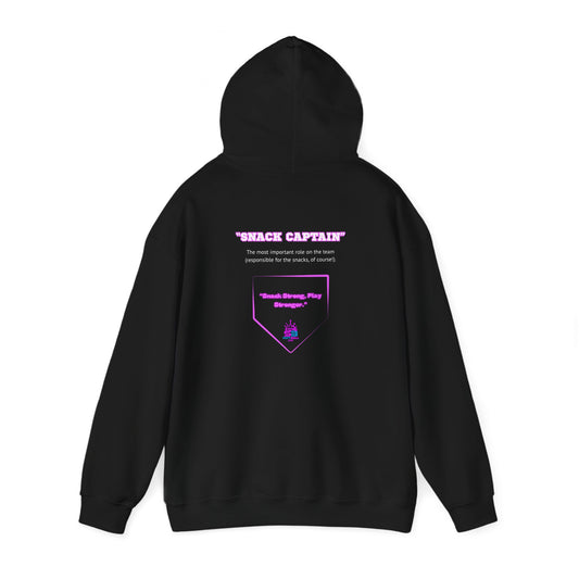 King Drip 27 Softball Drip "SNACK CAPTAIN" Unisex Heavy Blend™ Hooded Sweatshirt - Snack Strong Play Strong