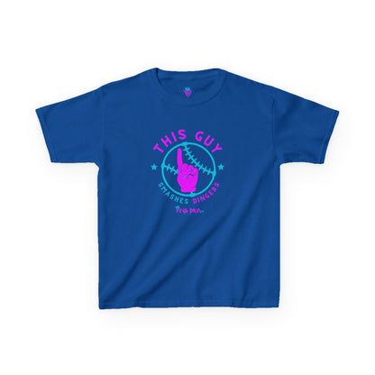 Kids Baseball Theme Tee King Drip 27 - "This Guy Smashes Dingers" T-Shirt