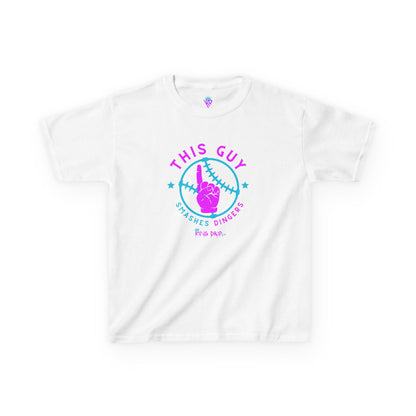 Kids Baseball Theme Tee King Drip 27 - "This Guy Smashes Dingers" T-Shirt