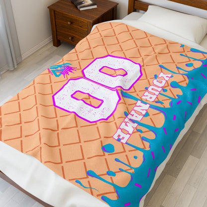 King Drip 27 Custom Ice Cream Cone Plush Blanket - Cozy & Colorful Throw for Sweet Dreams