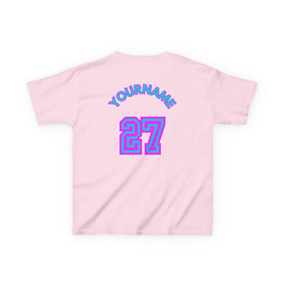 キングドリップ27 Personalized Kids Heavy Cotton Tee - Customizable Sports Tee with Japanese Design