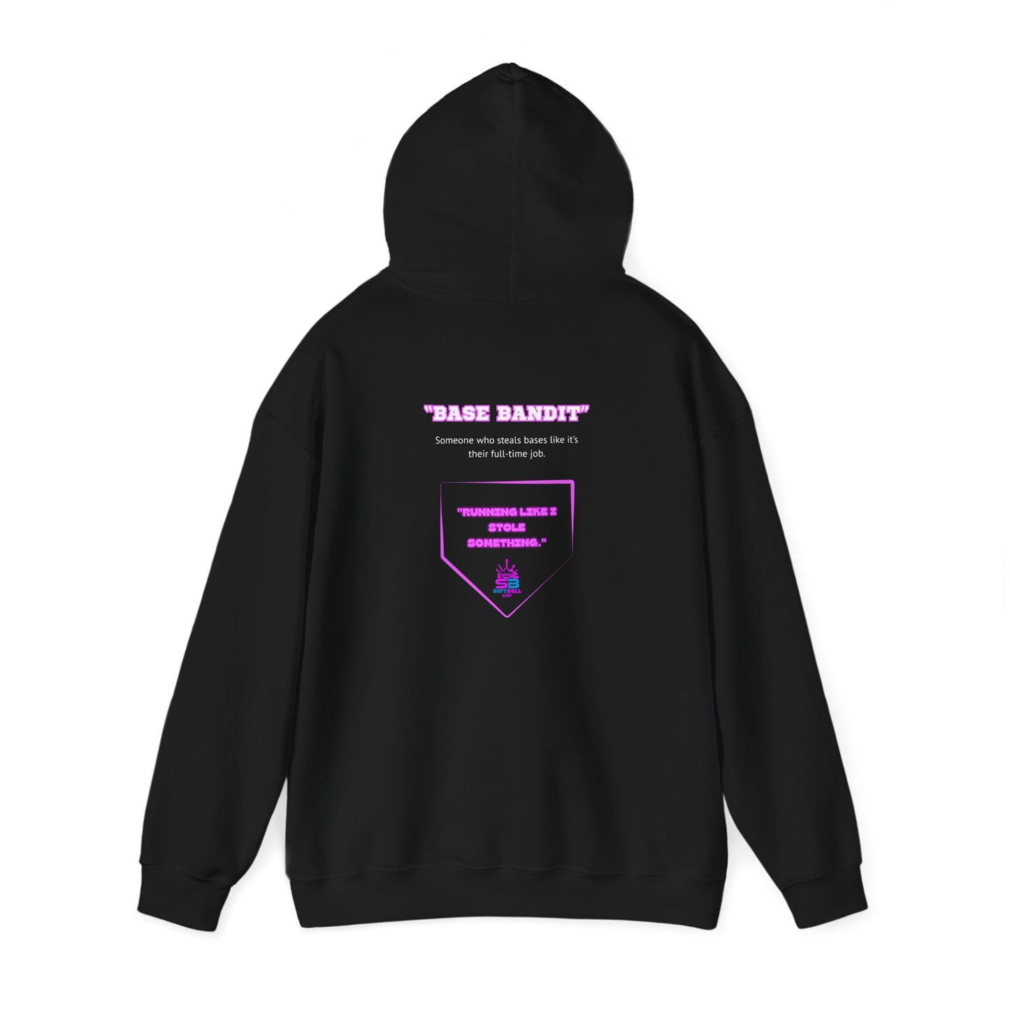 King Drip 27 Softball Drip "Base Bandit" Heavy Blend™ Hooded Sweatshirt - "RUNNING LIKE I STOLE SOMETHING"