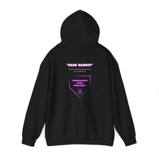 King Drip 27 Softball Drip "Base Bandit" Heavy Blend™ Hooded Sweatshirt - "RUNNING LIKE I STOLE SOMETHING"