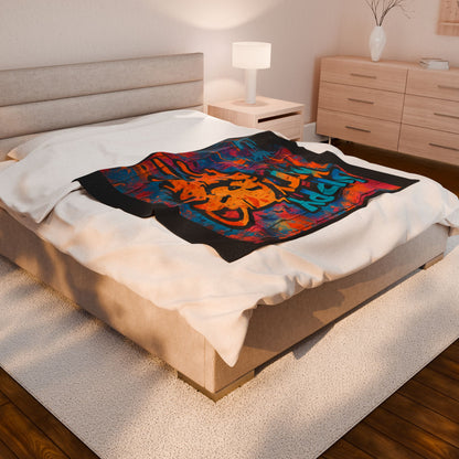 King Drip 27 Bleacher Blankets "Drippy Kitty" Blanket Colorful Cat Art Throw for Cozy Comfort