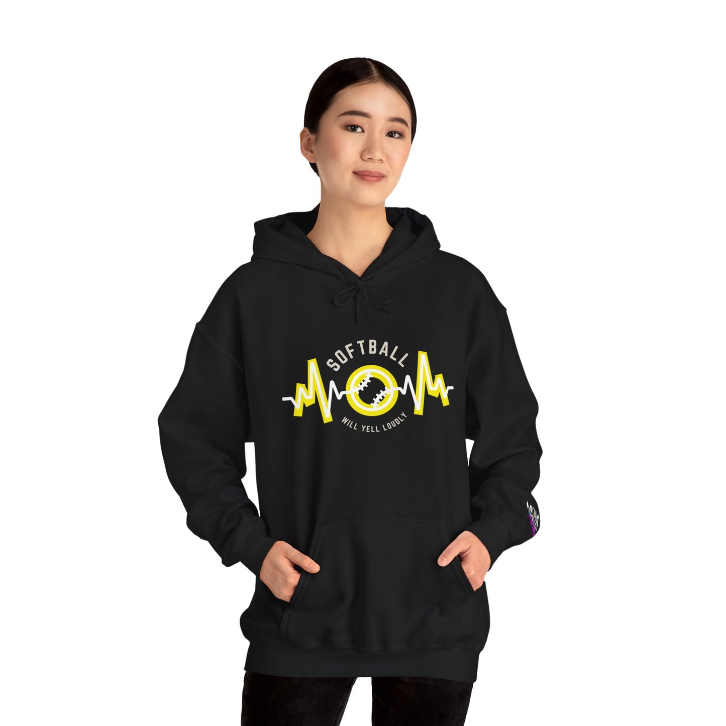 Softball Mom Unisex Heavy Blend™ Hooded Sweatshirt King Drip 27 Softball Mom "Softball Life Line" Edition