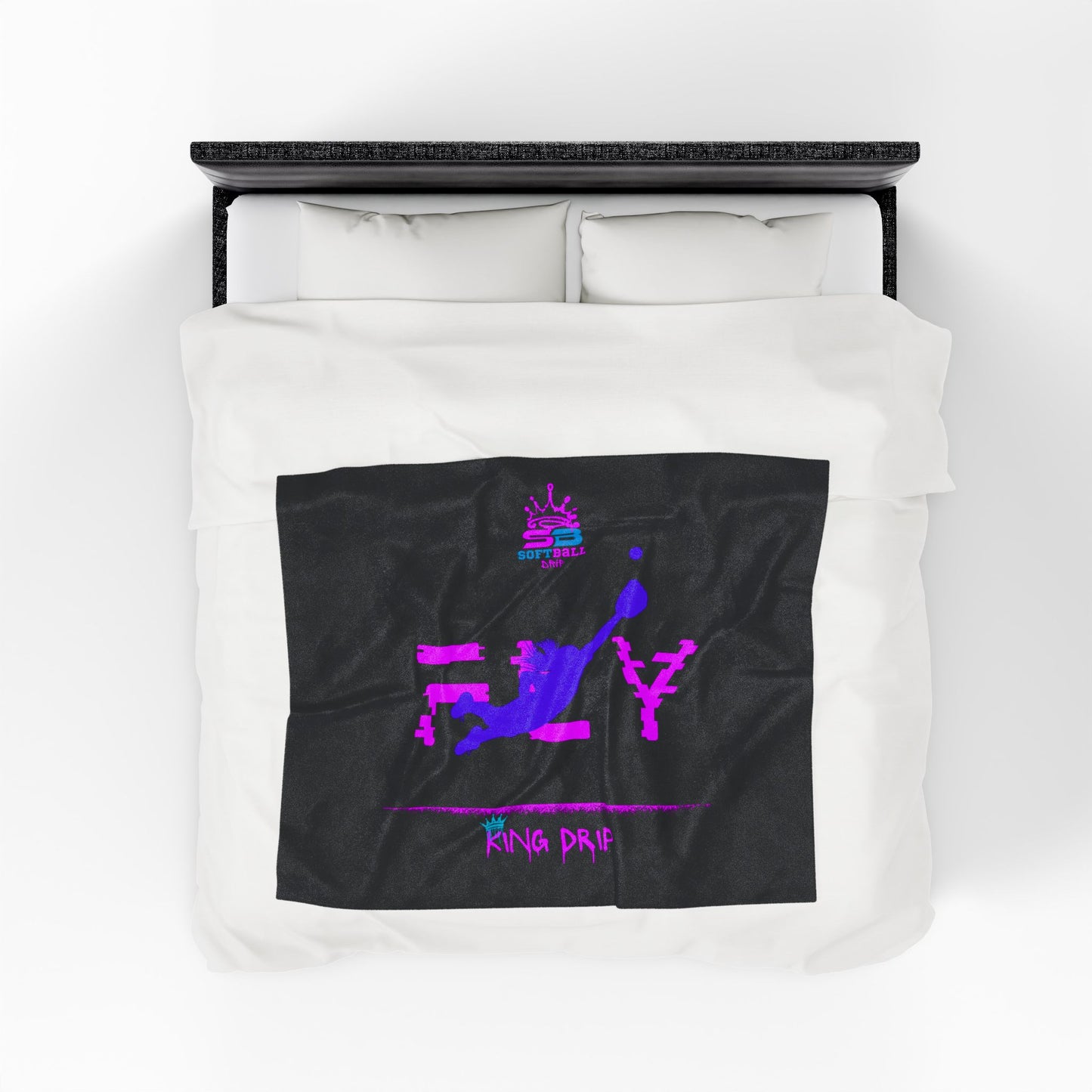 King Drip Velveteen Plush Blanket - King Drip 27 SOFTBALL DRIP "FLY" Edition Plush Blanket