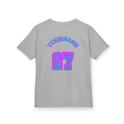 キングドリップ27 Personalized Kids Heavy Cotton Tee - Customizable Sports Tee with Japanese Design