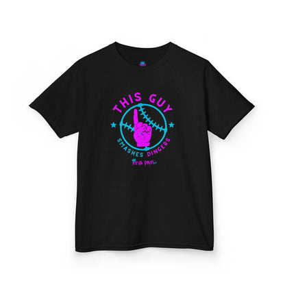Kids Baseball Theme Tee King Drip 27 - "This Guy Smashes Dingers" T-Shirt