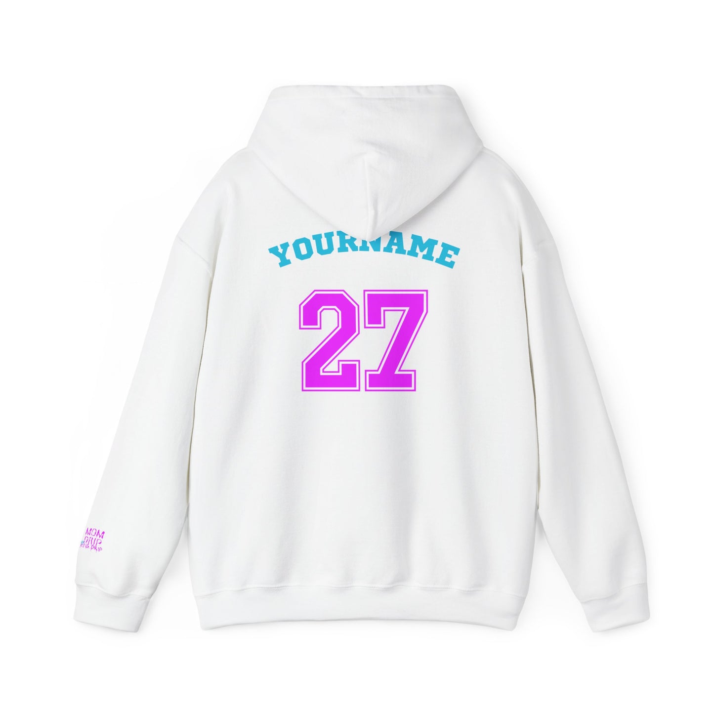 King Drip 27 MOM DRIP Custom Baseball Mom Hooded Sweatshirt - Unisex Heavy Blend™