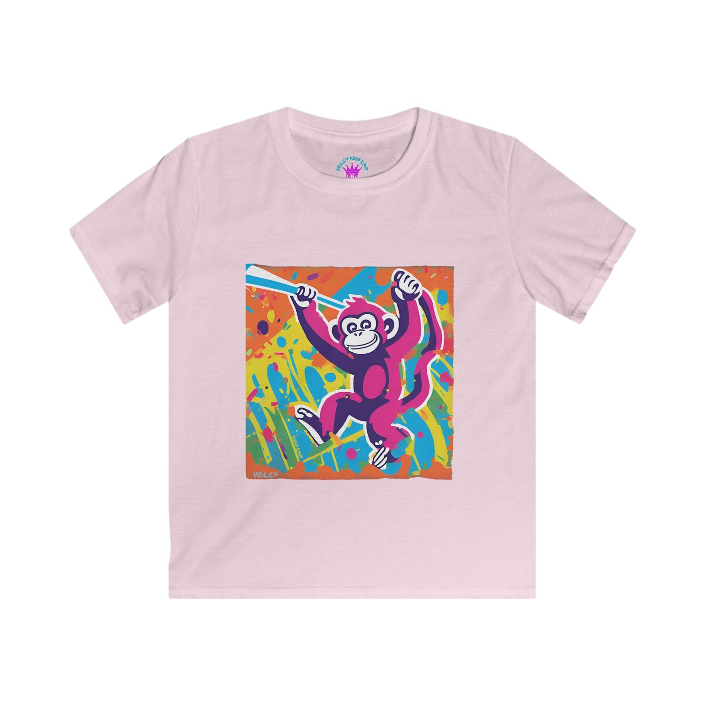 Monkey Bat Kids Softstyle Tee