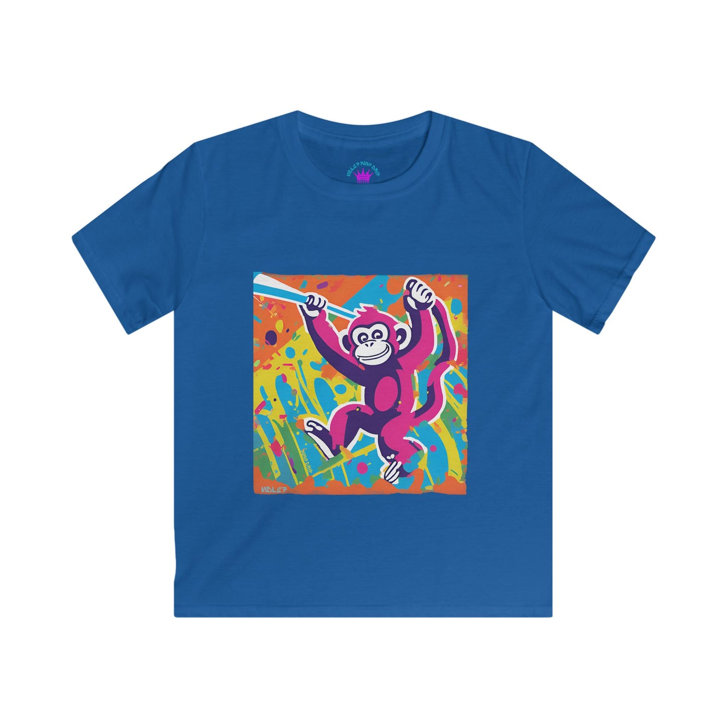 Monkey Bat Kids Softstyle Tee
