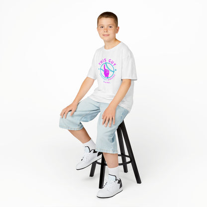 Kids Baseball Theme Tee King Drip 27 - "This Guy Smashes Dingers" T-Shirt