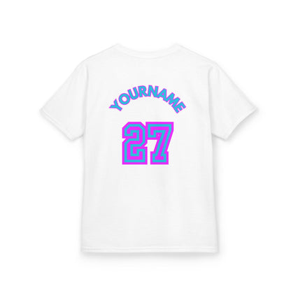 キングドリップ27 Personalized Kids Heavy Cotton Tee - Customizable Sports Tee with Japanese Design