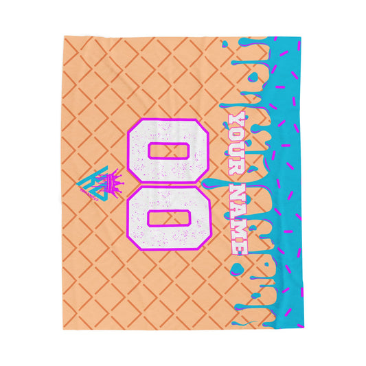 King Drip 27 Custom Ice Cream Cone Plush Blanket - Cozy & Colorful Throw for Sweet Dreams