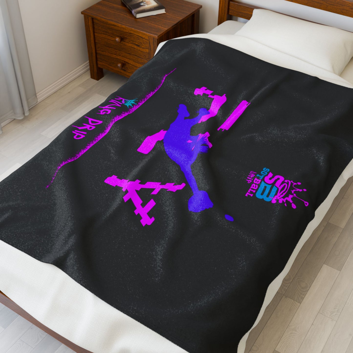 King Drip Velveteen Plush Blanket - King Drip 27 SOFTBALL DRIP "FLY" Edition Plush Blanket