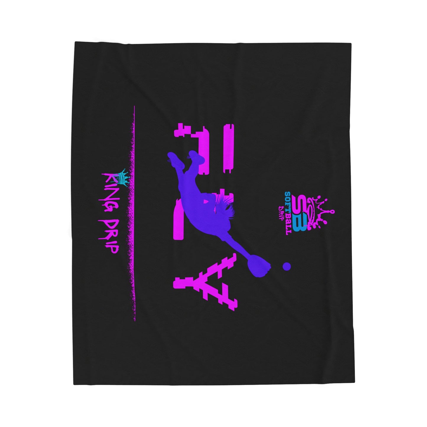 King Drip Velveteen Plush Blanket - King Drip 27 SOFTBALL DRIP "FLY" Edition Plush Blanket