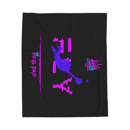 King Drip Velveteen Plush Blanket - King Drip 27 SOFTBALL DRIP "FLY" Edition Plush Blanket