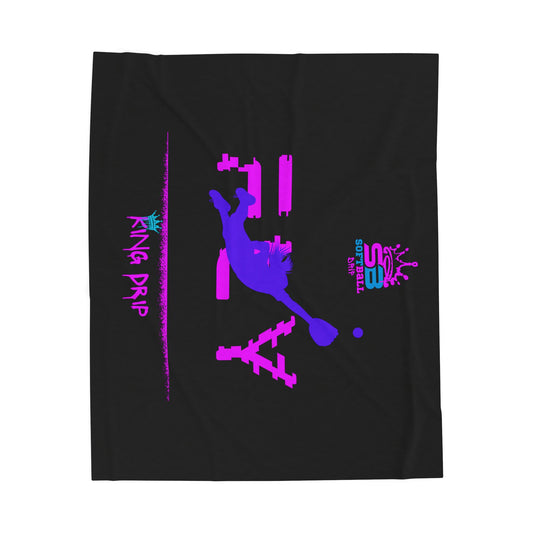 King Drip Velveteen Plush Blanket - King Drip 27 SOFTBALL DRIP "FLY" Edition Plush Blanket