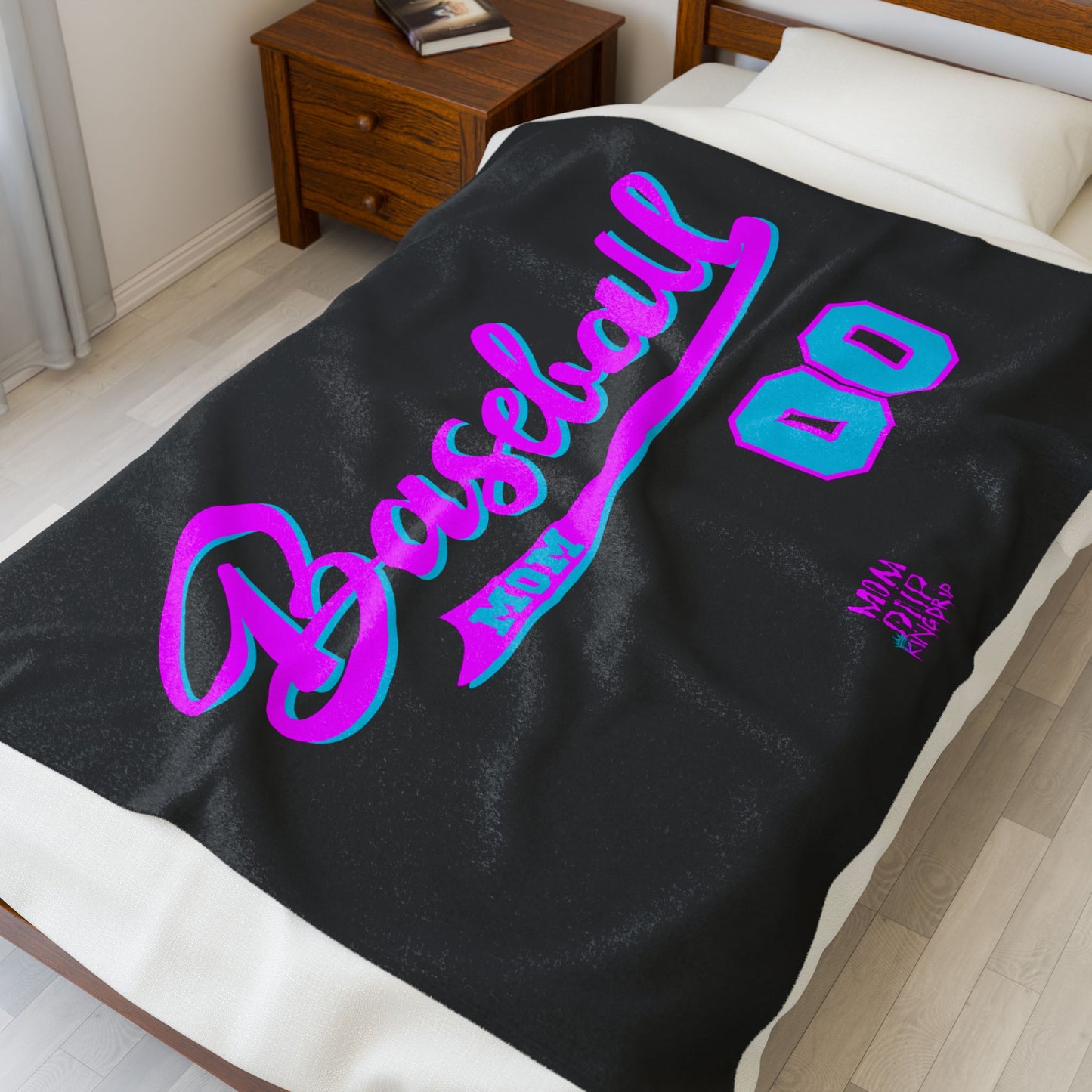 King Drip 27 Personalized Number Baseball Mom Velveteen Plush Blanket